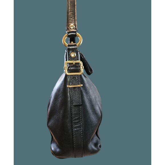 Coach Madison Y2K Classic Pleated Detail Demi Leather Hobo Black Shoulder Bag - Picture 3 of 14